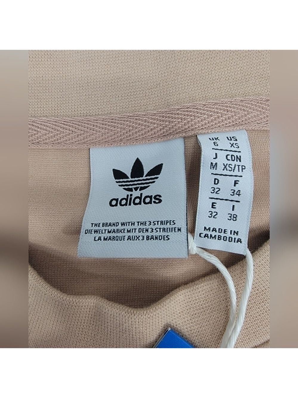 NEW Adidas Raglan T-Shirt Dress Cream White Women's Size XS Stretch Short Sleeve - Picture 5 of 12